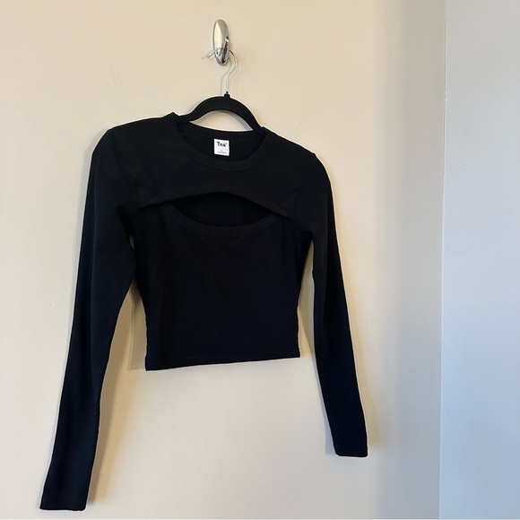 Aritzia-tna Tnachill Costa Long Sleeve With Cutout In Black (Size:Small) - Picture 4 of 8